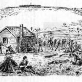 Scene from battle of Waireka