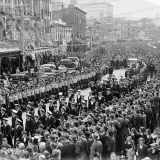 HMS <em>Achilles</em> welcome home parade in Wellington