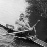 Rower William Webb in action
