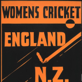 Women's cricket poster from the first test