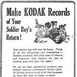 Kodak camera advert for returned soldiers