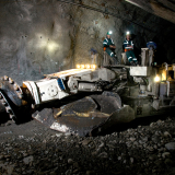Roadheader machine in Pike River mine