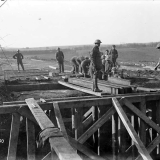 New Zealand Engineers building bridge, 1918