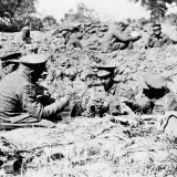 New Zealand troops playing cards