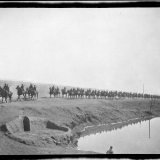 Mounted troops beside Suez Canal