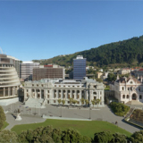 Panorama: Parliament grounds from the front