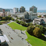 Panorama: Parliament grounds from the Beehive