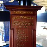 Petone Anzac Day ceremony and roll of honour board