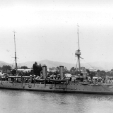 HMS <em>Philomel</em> in Gisborne, 1914