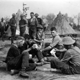 Playing cards near the Western Front line