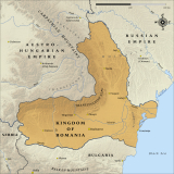 Map of the Kingdom of Romania in 1916
