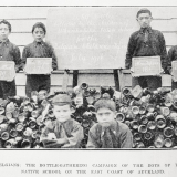 Collecting bottles for the war effort