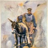 Simpson and his donkey, Gallipoli painting