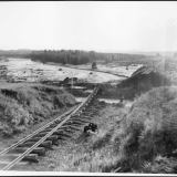 Tangiwai railway bridge after disaster, 1953