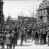 Wellington Harbour Board buildings during the 1913 strike
