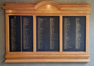 Names on wooden roll of honour