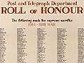 Post and Telegraph national roll of honour board