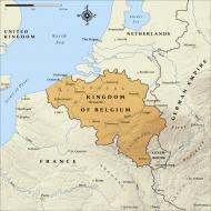 Map of the Kingdom of Belgium in 1914