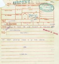 Armistice signed telegram