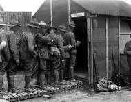 Soldiers collecting their pay