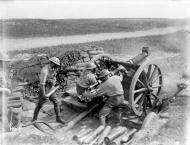 18-pounder in action at Beaussart