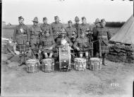 Auckland regimental pipe band in France, 1918