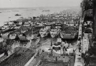 Landing craft in Southampton before D-Day