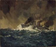 The <em>Achilles</em> attacks the <em>Graf Spee</em>