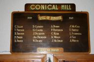 Conical Hills roll of honour board