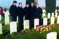 All Blacks visiting Dave Gallaher's grave