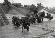 British commandos scramble ashore on D-Day