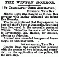 Reports of the Minnie Dean case