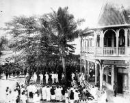 Raising the Union Jack in Apia