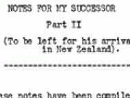 Governor-General's 'Notes for My Successor'