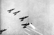 German bombers under attack