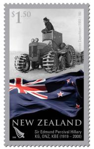 Ed Hillary on Trans-Antarctic Expedition stamp