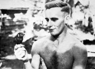 Private Hunt, the parakeet mascot