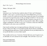 Wiremu Kīngi's letter to the governor