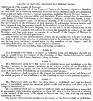 League of Nations Mandate for German Samoa