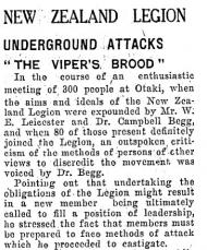 Report of New Zealand Legion meeting