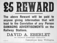 Reward notice in railway station