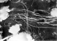 Aircraft contrails after dogfight