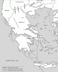 Map of Greece and Crete, 1941