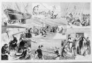 Life on board immigrant ship (sketch)
