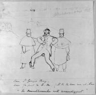 Cartoon of drunk MP, 1856