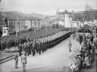 Military parade outside Parliament, 1940