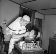 School dental nurse at work