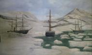 Robert Scott's ships in Antarctica painting