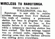 Wireless station established in Rarotonga