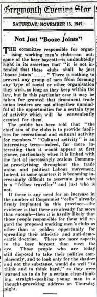 Communism and Working Men's Clubs